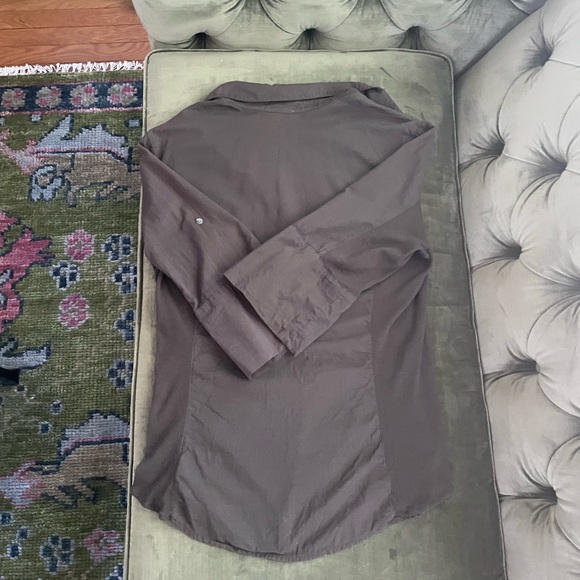 James Perse Slub Cotton Khaki Button-Up Shirt - Picture 5 of 15